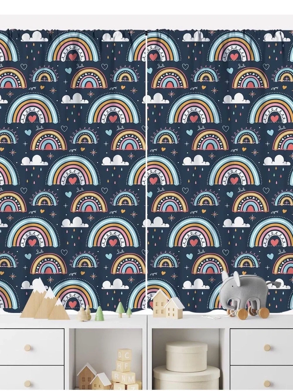New Rainbow Curtains Bohemian Printed Blackout window curtains